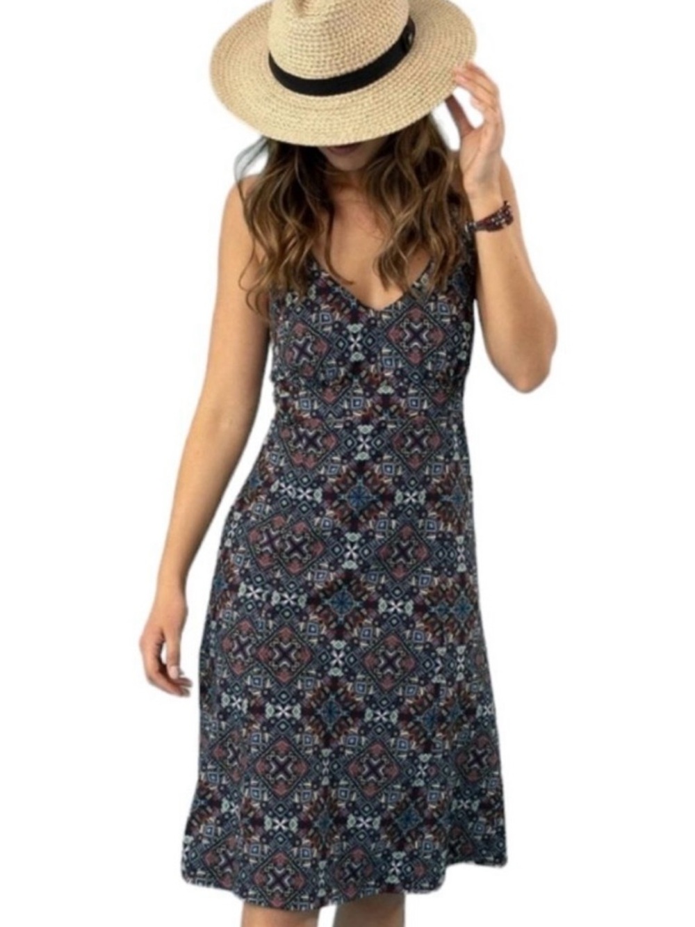 Krimson Klover Marina Women's Halter Tie Dress Four Corners Geometric Medium